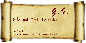 Gömöri Izolda névjegykártya